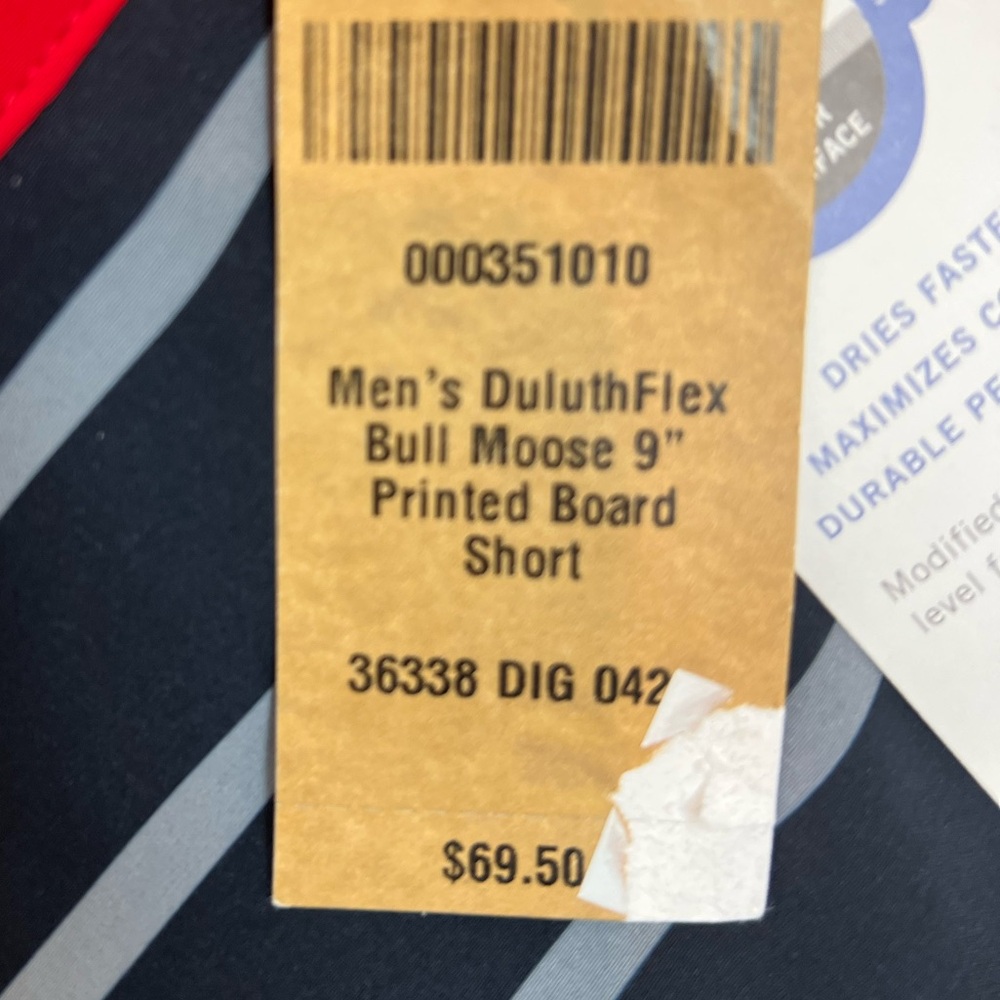 New Duluth Trading Co Men's DuluthFlex Bull Moose 9" Printed Board Short, Sz 42 - Picture 6 of 13
